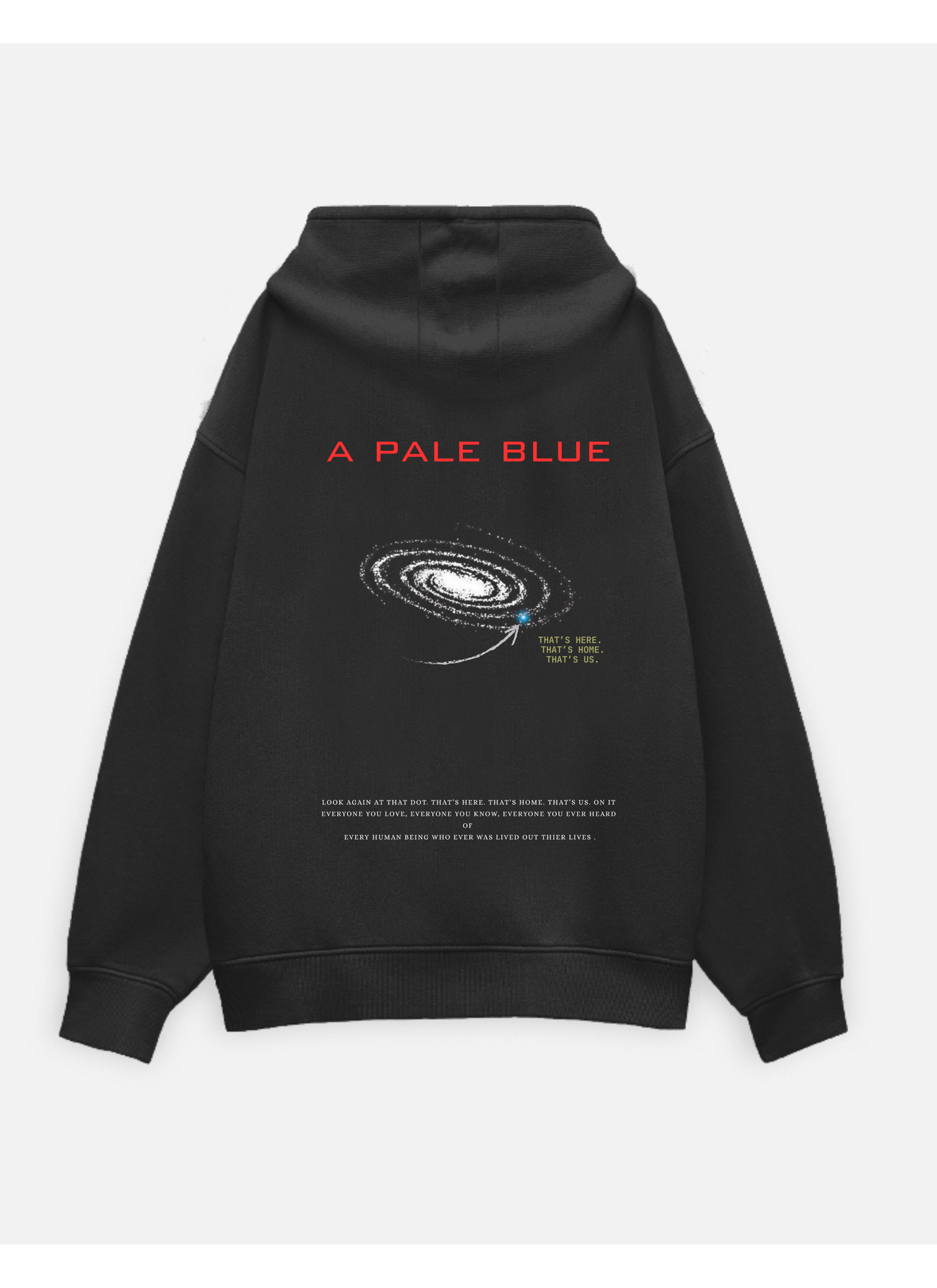 Pale Blue Dot Universe Hoodie – Minimal Astral Design (Oversized