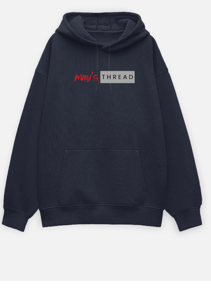 May’s Thread Oversized Black Hoodie — Redefined Street Comfort