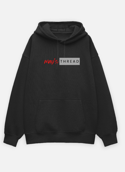 May’s Thread Oversized Black Hoodie — Redefined Street Comfort