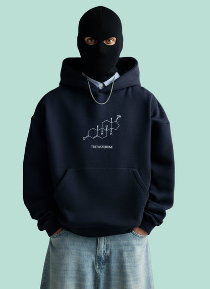 Testosterone Minimalist Graphic Black  Oversized Hoodie