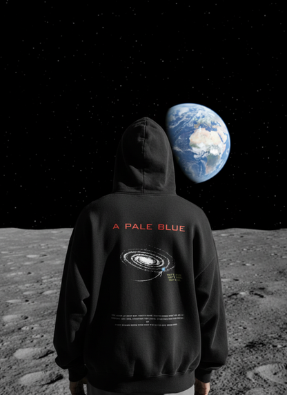 Pale Blue Dot Universe Hoodie – Minimal Astral Design (Oversized